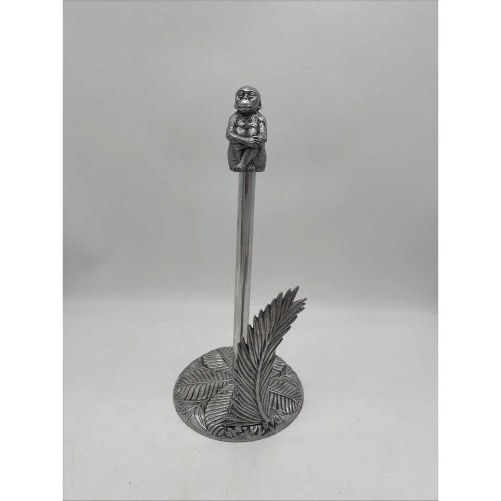 Arthur Court Silver Monkey Countertop Paper Towel Holder
